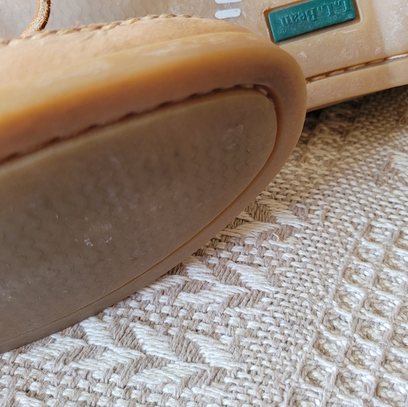 L.L. Bean Topsiders Tan Leather Lace Up Women's Size 7.5 Preppy Classic - Picture 7 of 8
